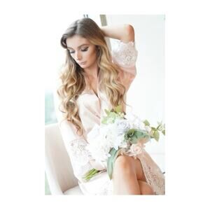 Pretty Robes Blush Lace Bridal Robe